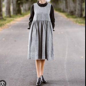 Son de Flor twill grey linen dress XS